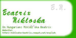 beatrix mikloska business card